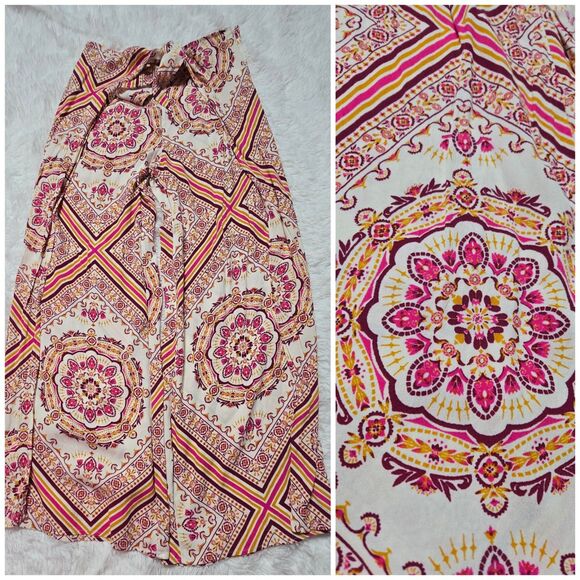 Forever 21 Bohemian Colorful Harem Festival Wide-Leg Pants Size Medium - Picture 1 of 12